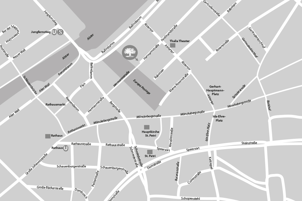 bildliche Wegbeschreibung zum Grüne Erde Store in Hamburg