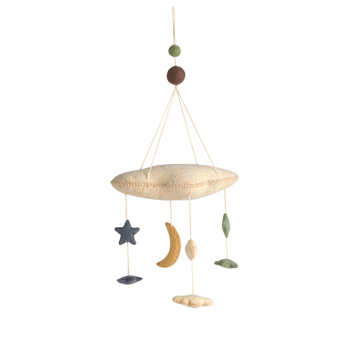 Handgefilztes Kindermobile mit Sternen