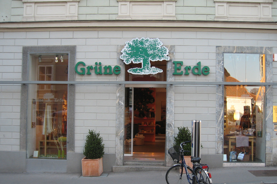 Eingangsbereich vom Grüne Erde Store in Graz