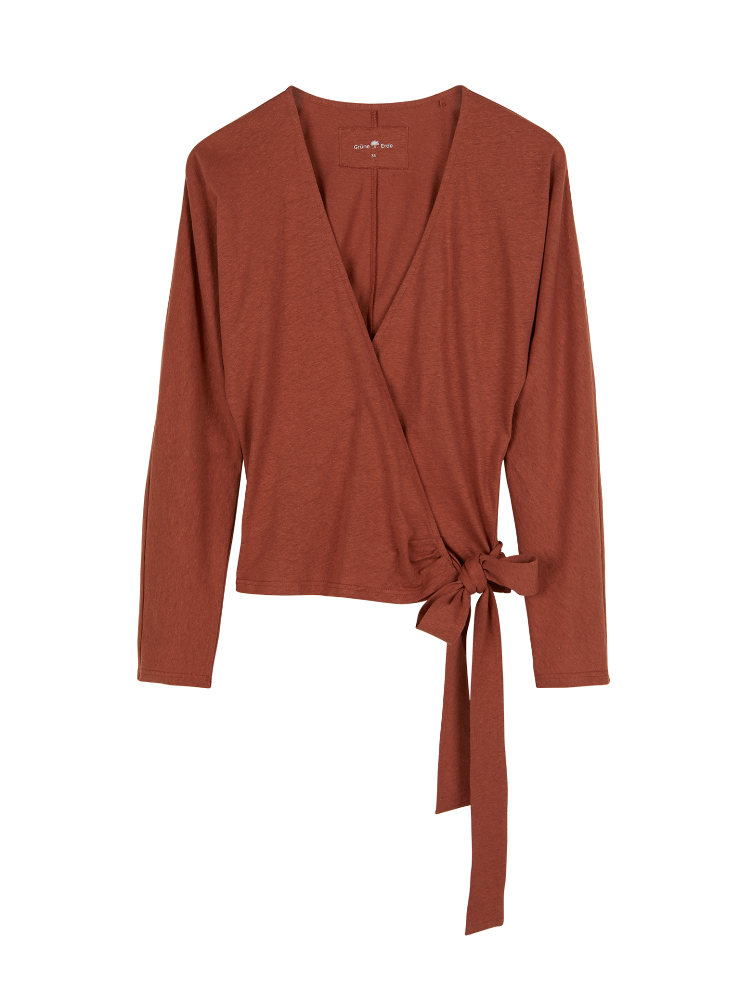 Langarm-Wickelshirt aus Bio Baumwolle/Hanf